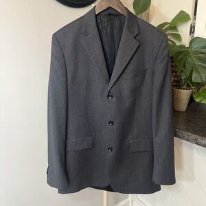 Banana Republic Blazer Mens 40R Gray 3 Button Sport Coat Wool Suit Jacket Solid